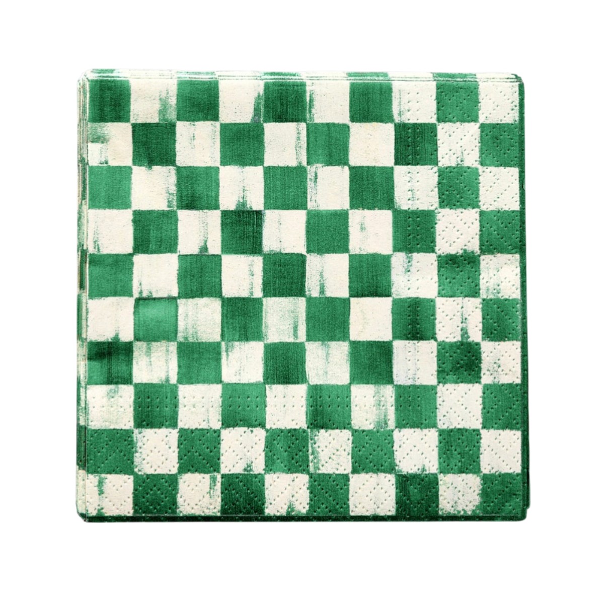 MacKenzie-Childs Cocktail Paper Napkins, Emerald Check