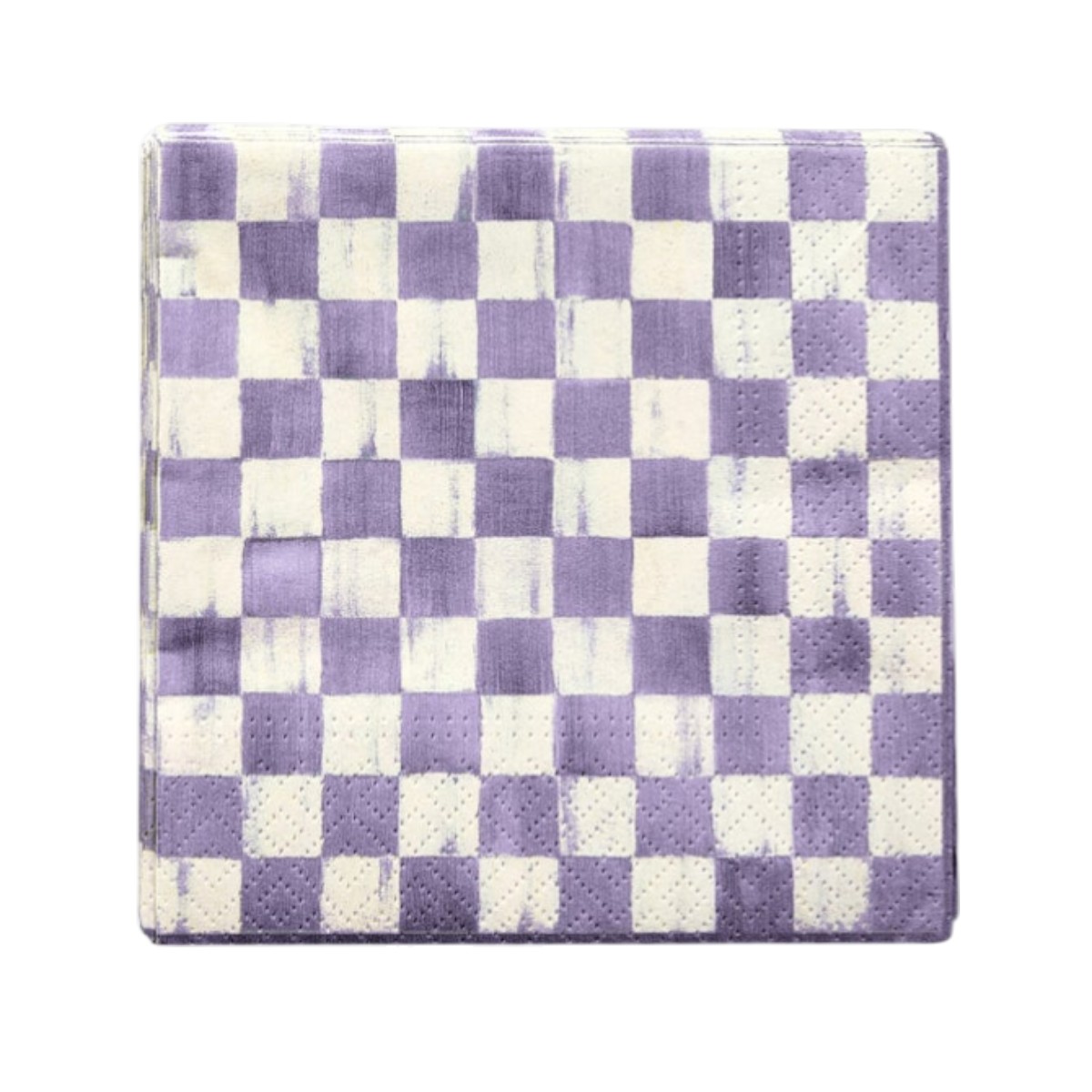 MacKenzie-Childs Cocktail Paper Napkins, Violet Check