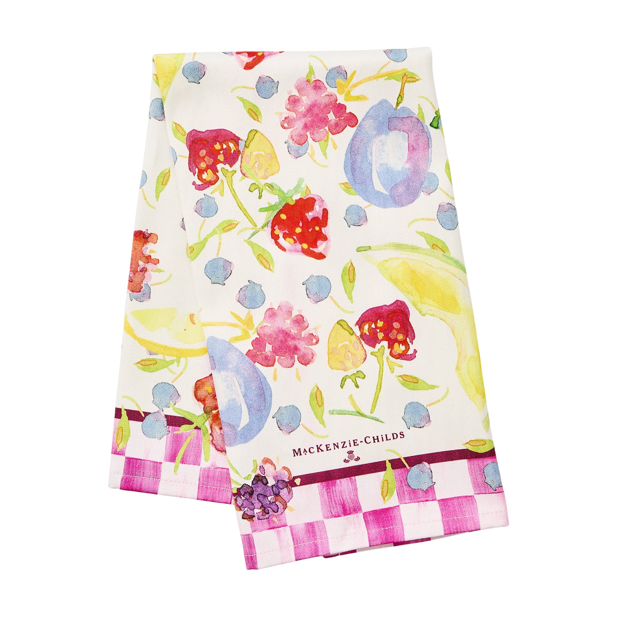 MacKenzie-Childs Watercolor Fruit Printed Tea Towel
