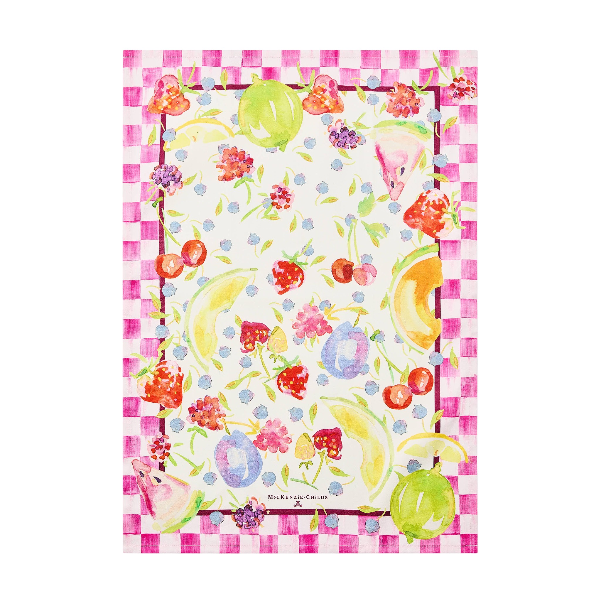 MacKenzie-Childs Watercolor Fruit Printed Tea Towel