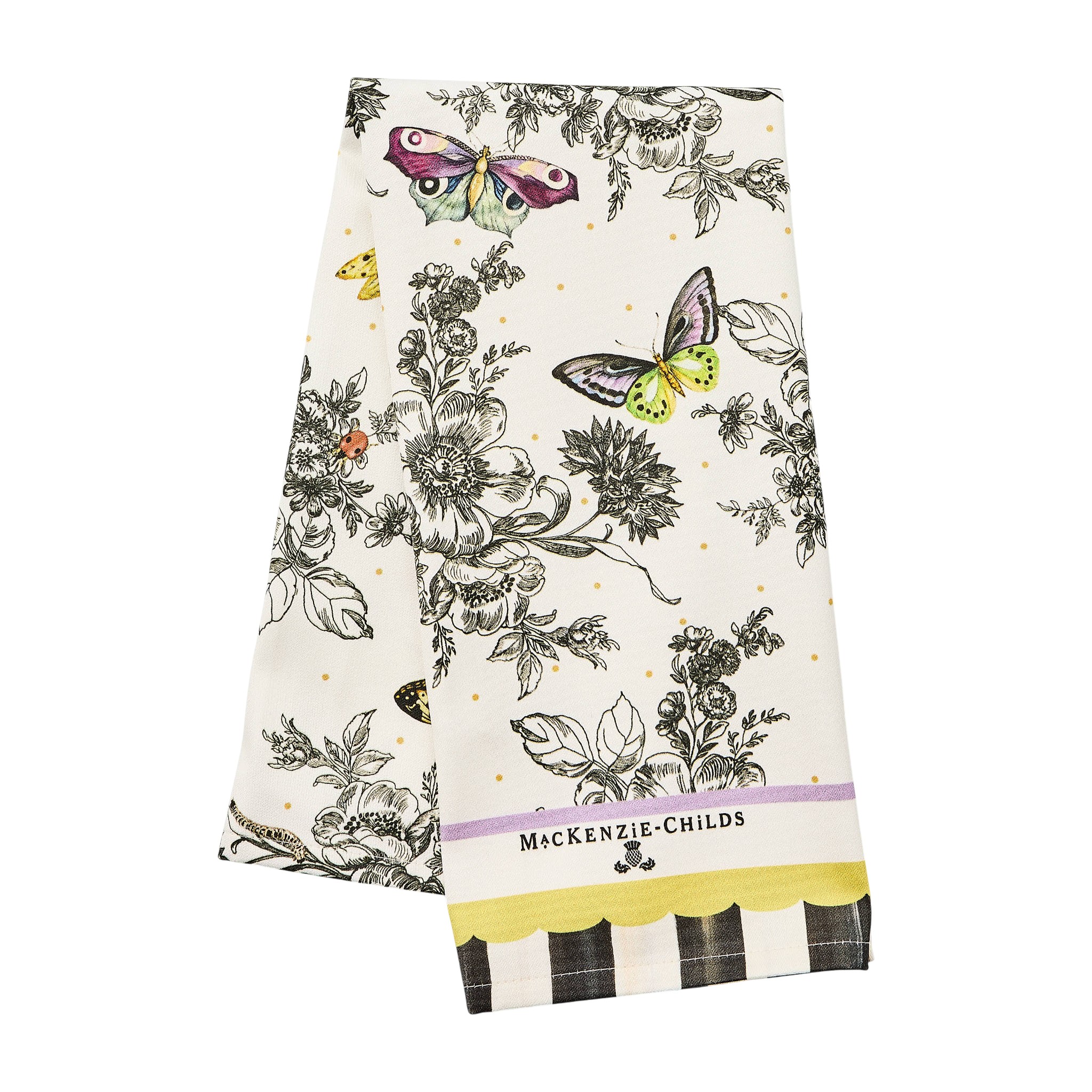 MacKenzie-Childs Printed Tea Towel, Butterfly Toile