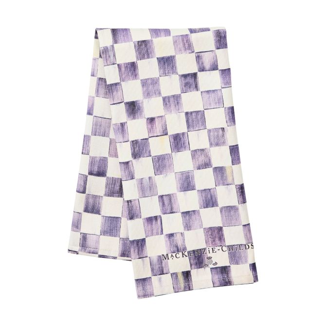 MacKenzie-Childs Printed Tea Towel, Violet Check