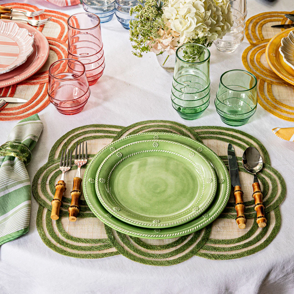 Juliska Scallop Stripe Placemat, Seagrass