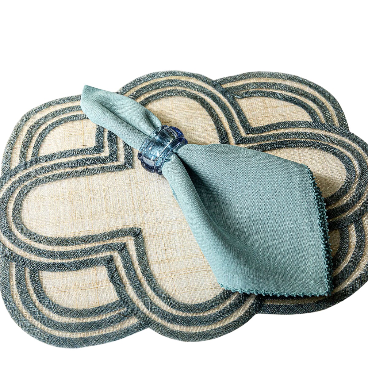 Juliska Scallop Stripe Placemat, Chambray