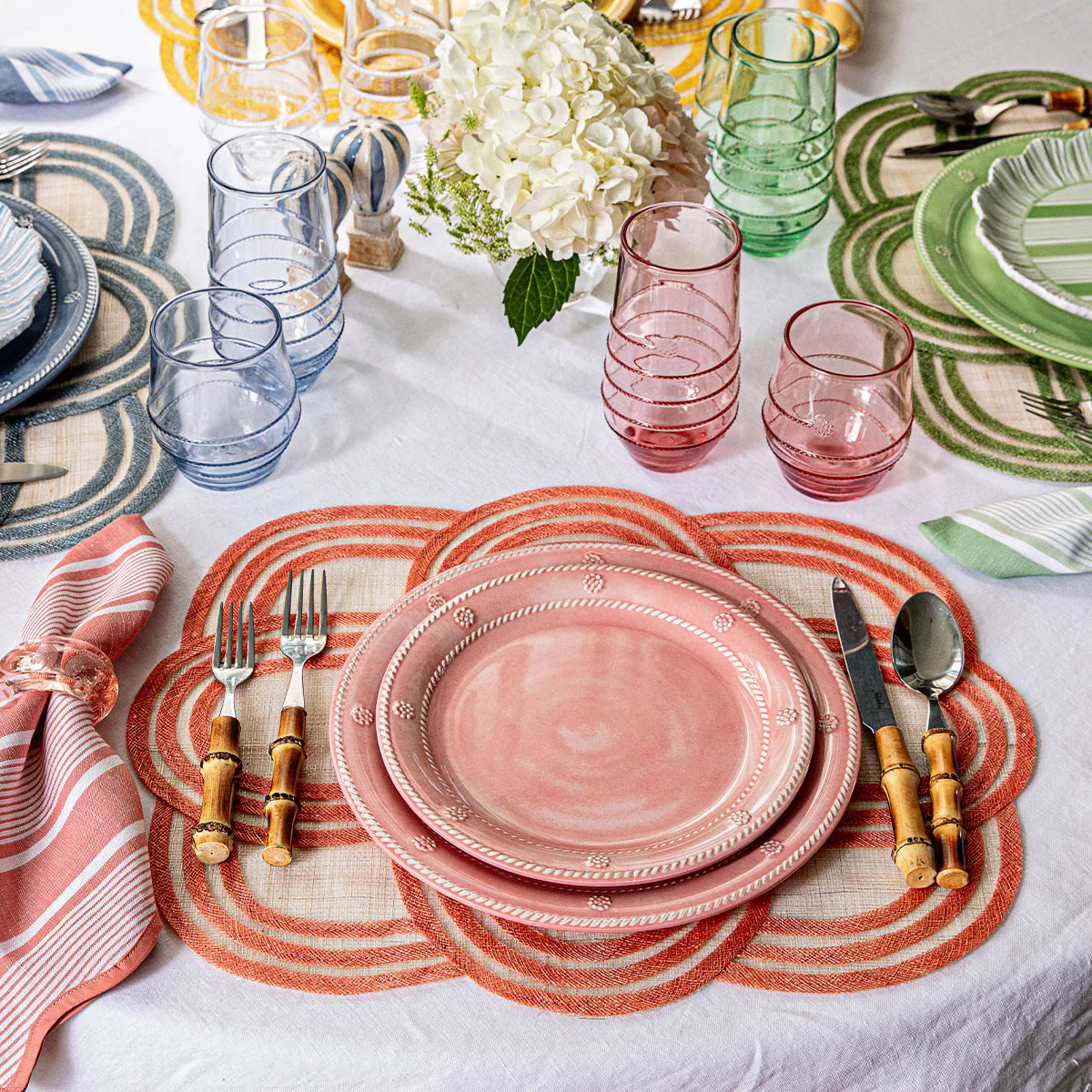 Juliska Scallop Stripe Placemat, Coral