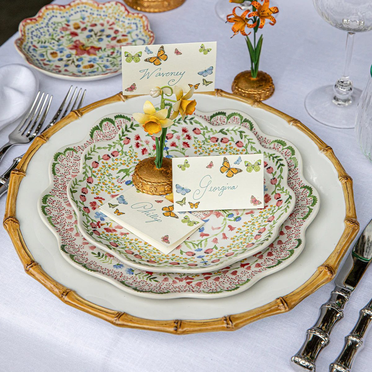 Juliska Meadow Walk Daffodil Place Card Holder, Yellow