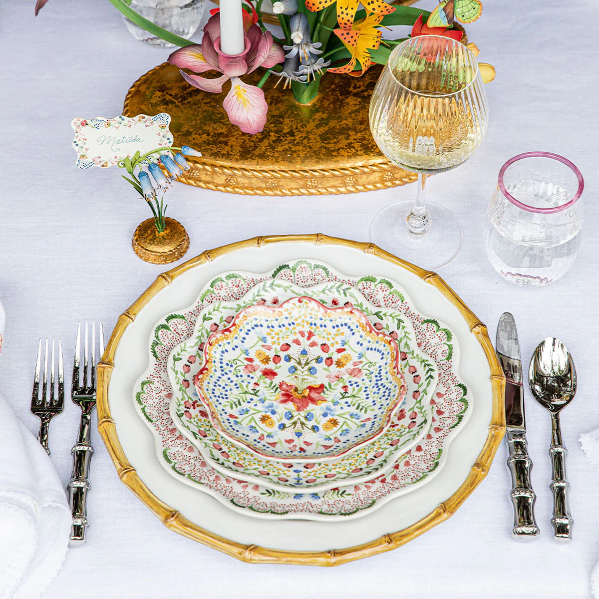 Juliska Meadow Walk Bluebell Place Card Holder, Chambray