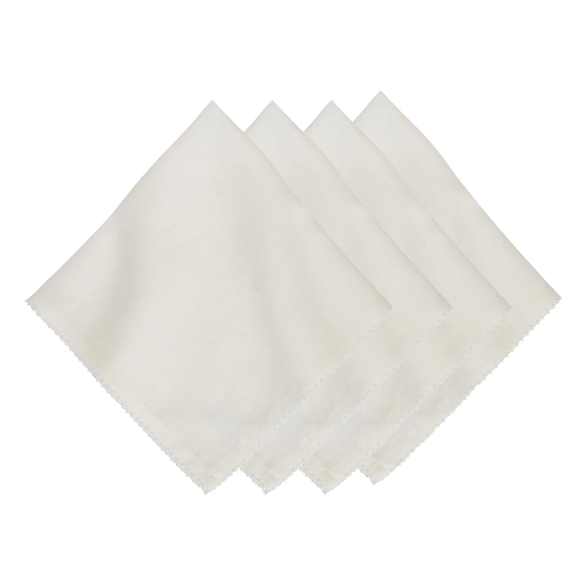 Juliska Berry Scallop Set of 4 Napkins, White