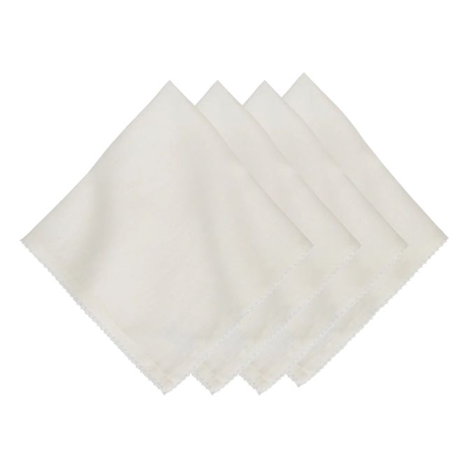 Juliska Berry Scallop Set of 4 Napkins, White