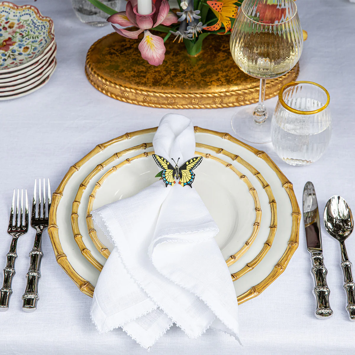 Juliska Berry Scallop Set of 4 Napkins, White