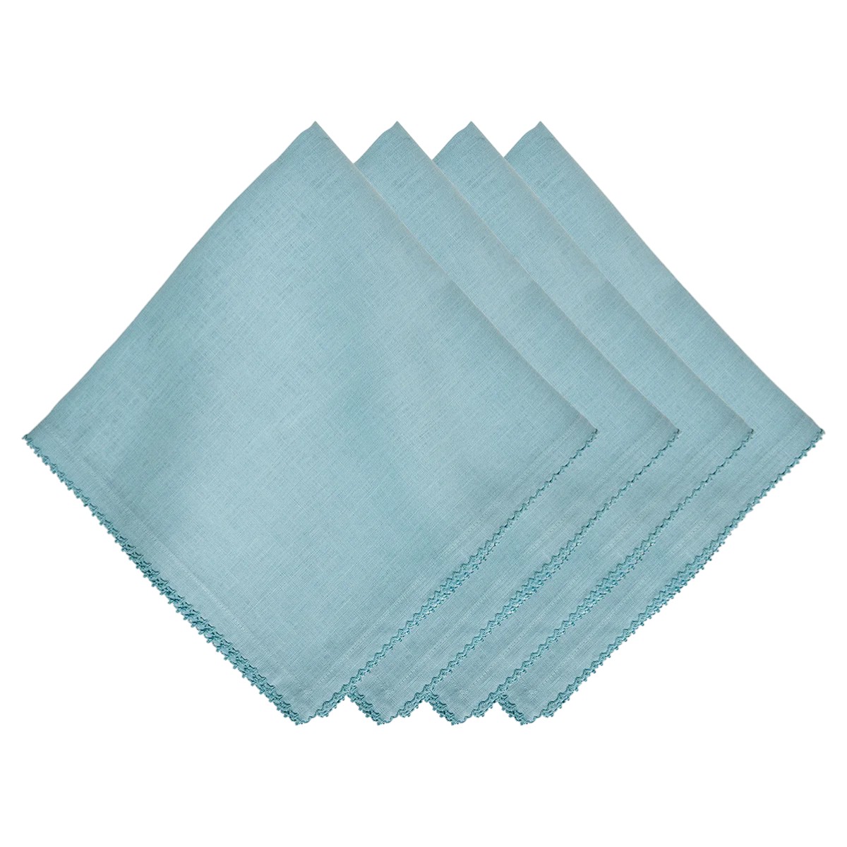 Juliska Berry Scallop Set of 4 Napkins, Light Blue
