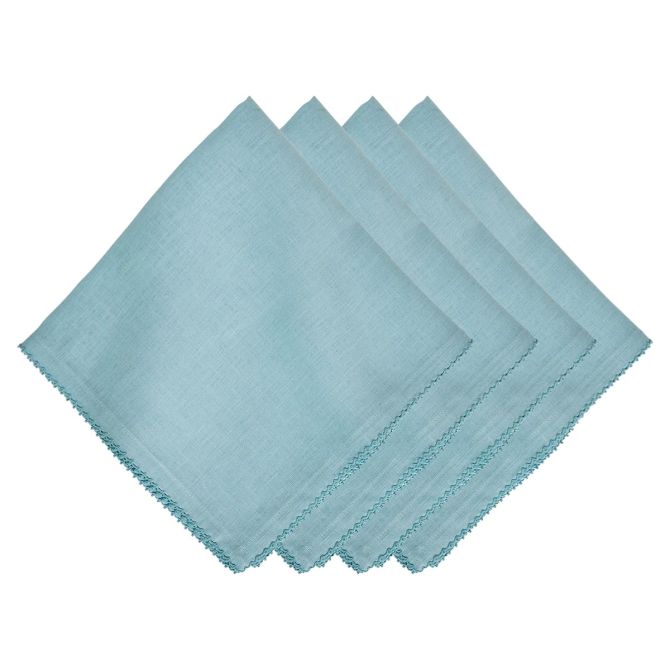 Juliska Berry Scallop Set of 4 Napkins, Light Blue