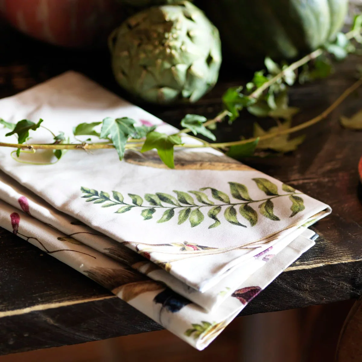 Juliska Forest Walk Set of 4 Napkins, Café Au Lait