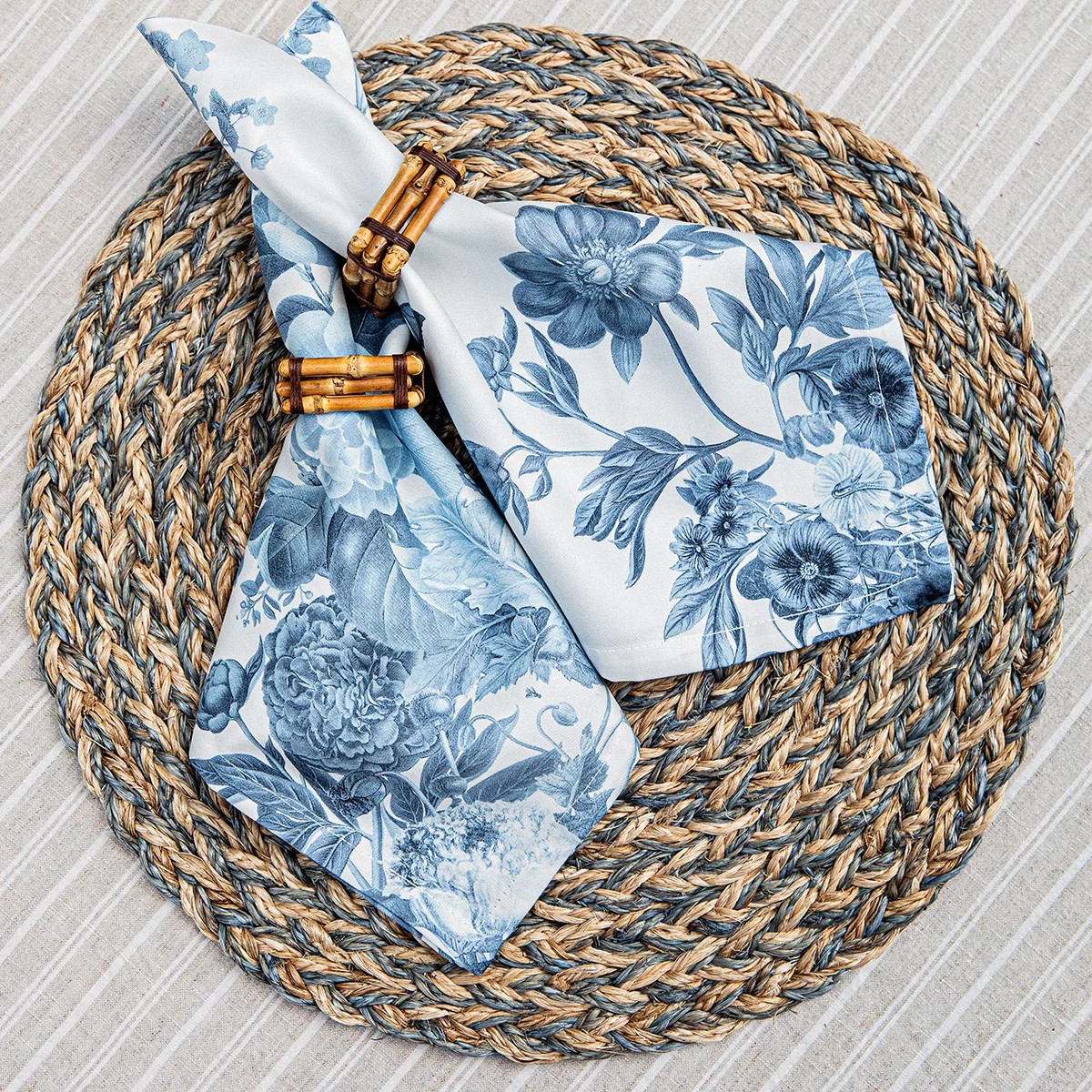 Juliska Field of Flowers Napkins, Set of 4 in Chambray