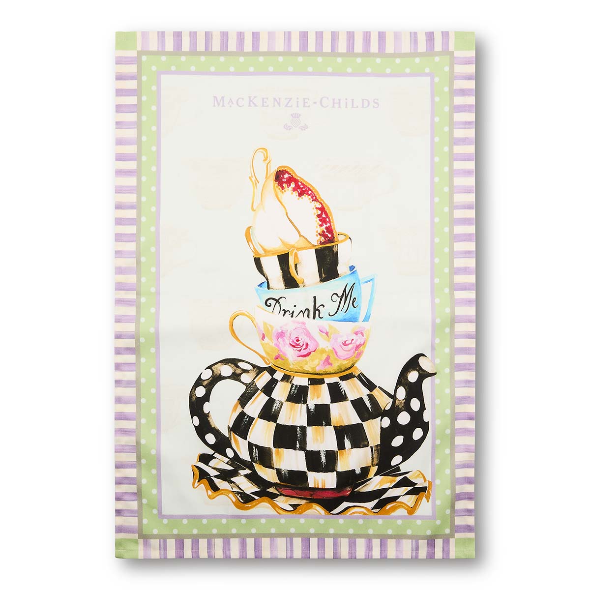 MacKenzie-Childs Spill The Tea Printed Dish Towel