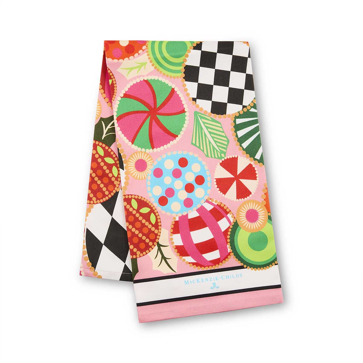 MacKenzie-Childs Jolly Ornaments Printed Dish Towel