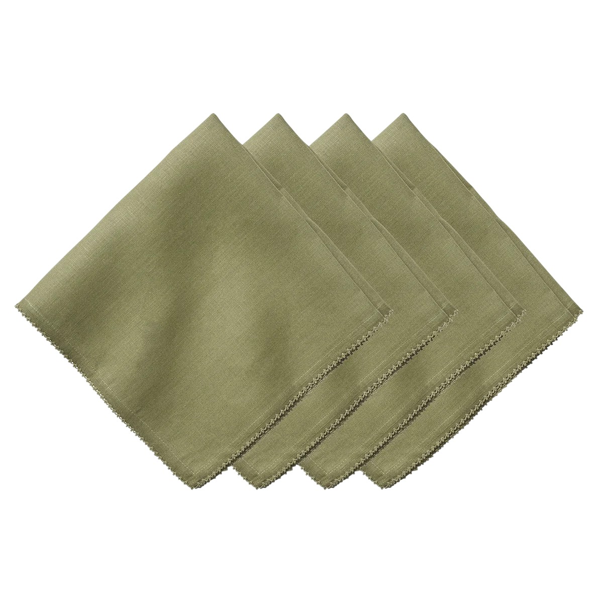 Juliska Berry Scallop Set of 4 Napkins, Sage