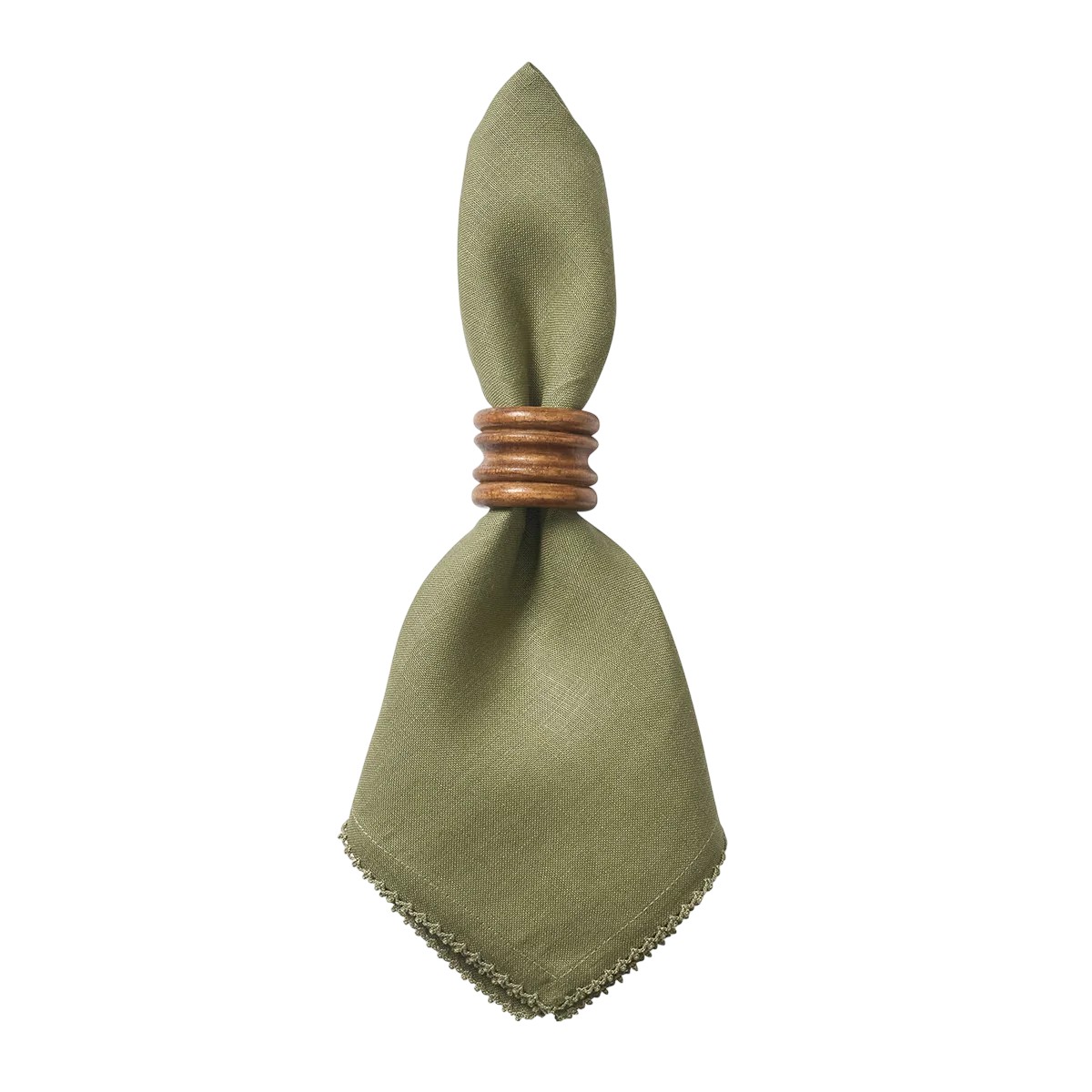 Juliska Berry Scallop Set of 4 Napkins, Sage