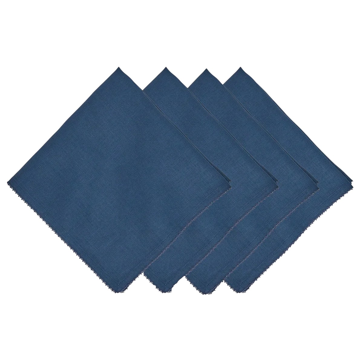 Juliska Berry Scallop Set of 4 Napkins, Navy