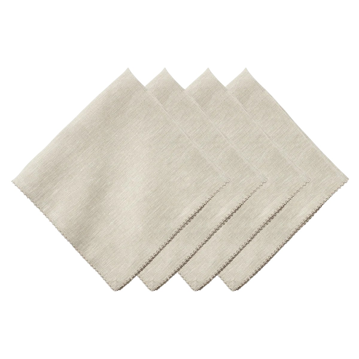 Juliska Berry Scallop Set of 4 Napkins, Natural