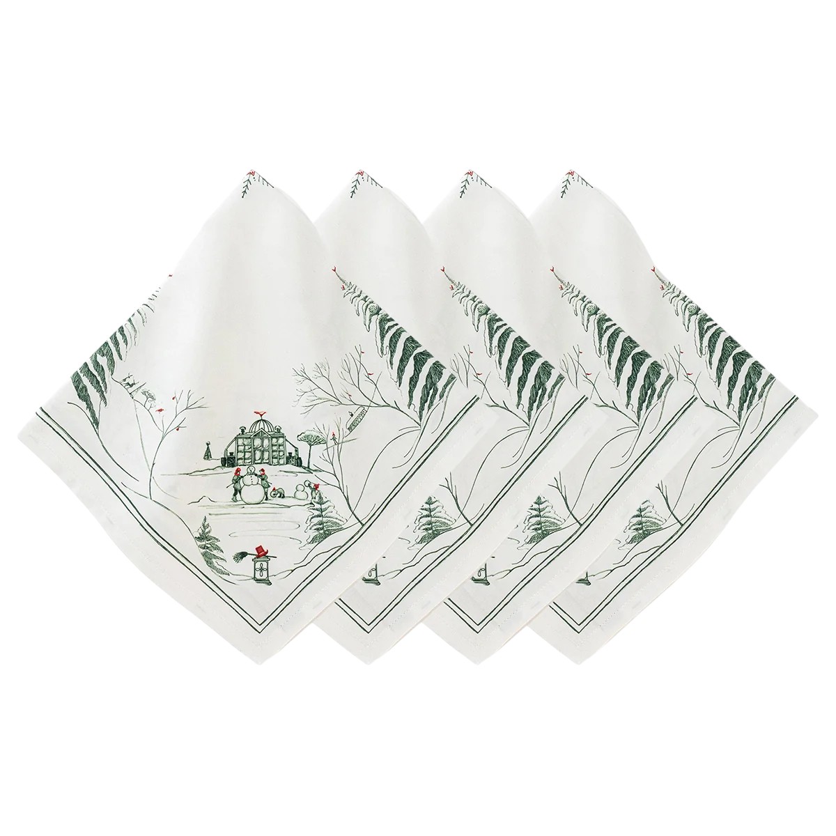 Juliska Country Estate Winter Frolic Napkins, Set of 4 in Evergreen