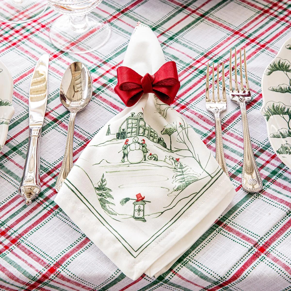 Juliska Country Estate Winter Frolic Napkins, Set of 4 in Evergreen