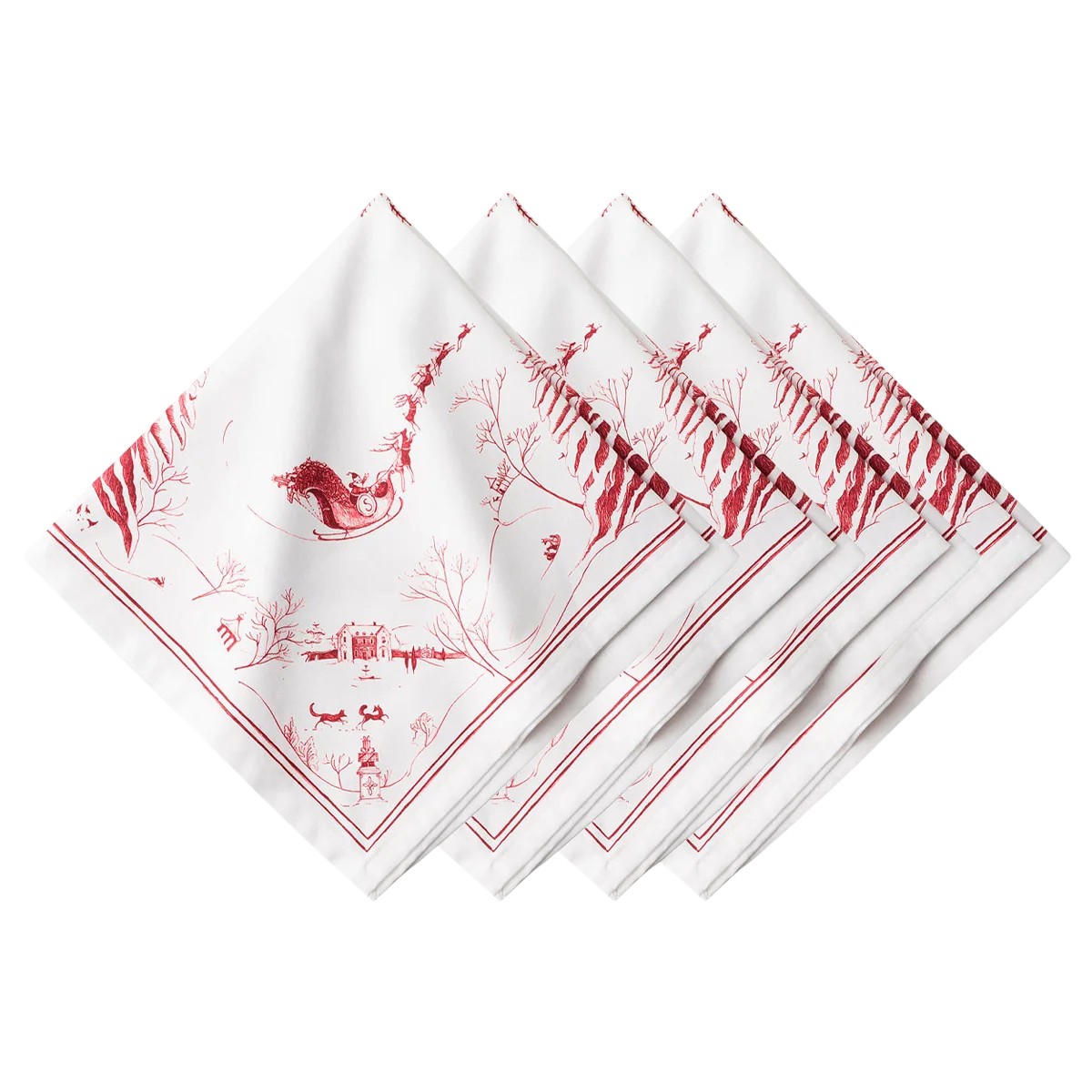 Juliska Country Estate Winter Frolic Napkins, Set of 4 in Ruby