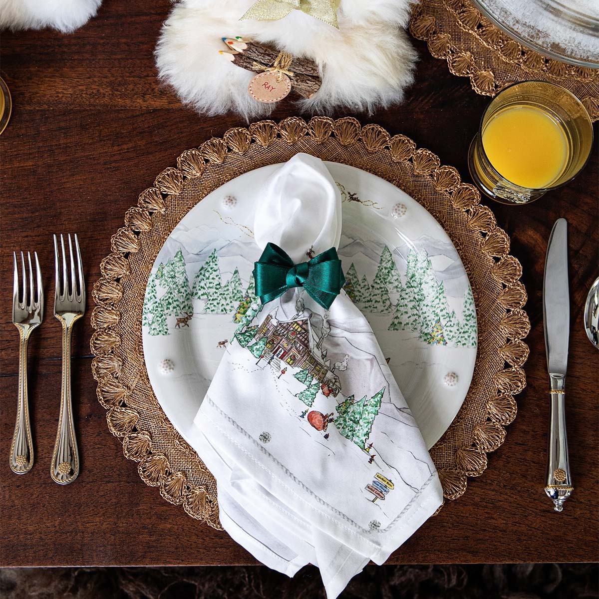 Juliska Berry and Thread North Pole Napkins, Set of 4