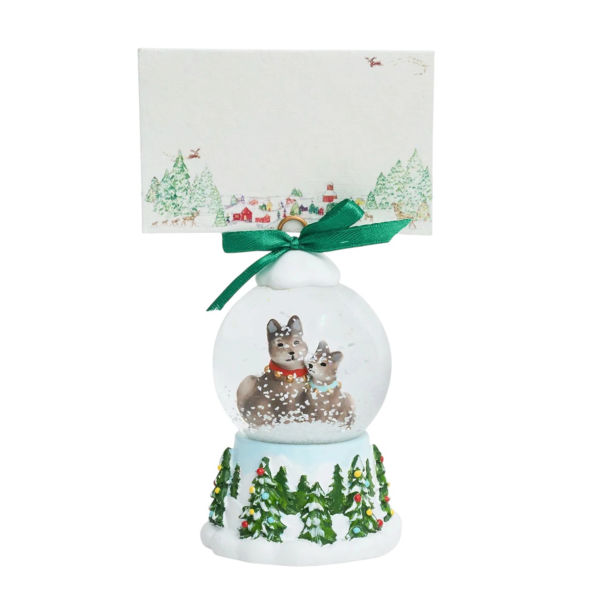 Juliska Berry and Thread North Pole Snow Globe Place Card Holder, Husky