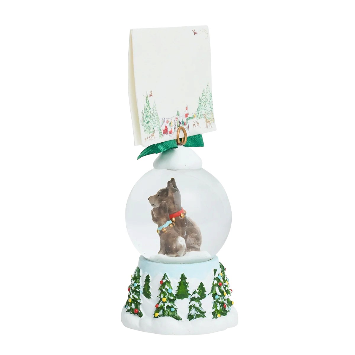 Juliska Berry and Thread North Pole Snow Globe Place Card Holder, Husky