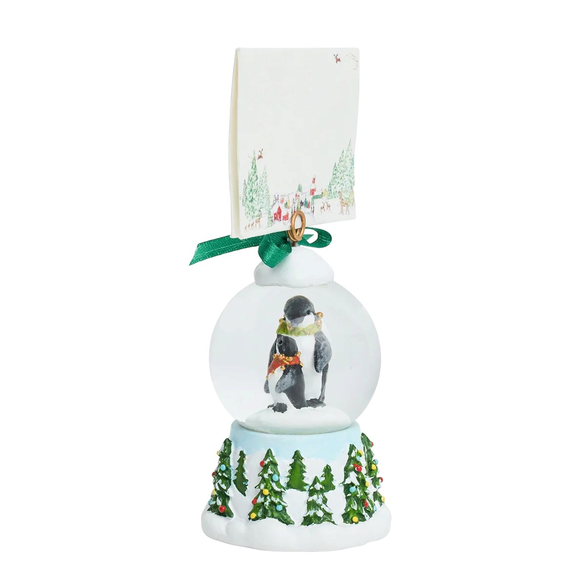 Juliska Berry and Thread North Pole Snow Globe Place Card Holder, Penguin