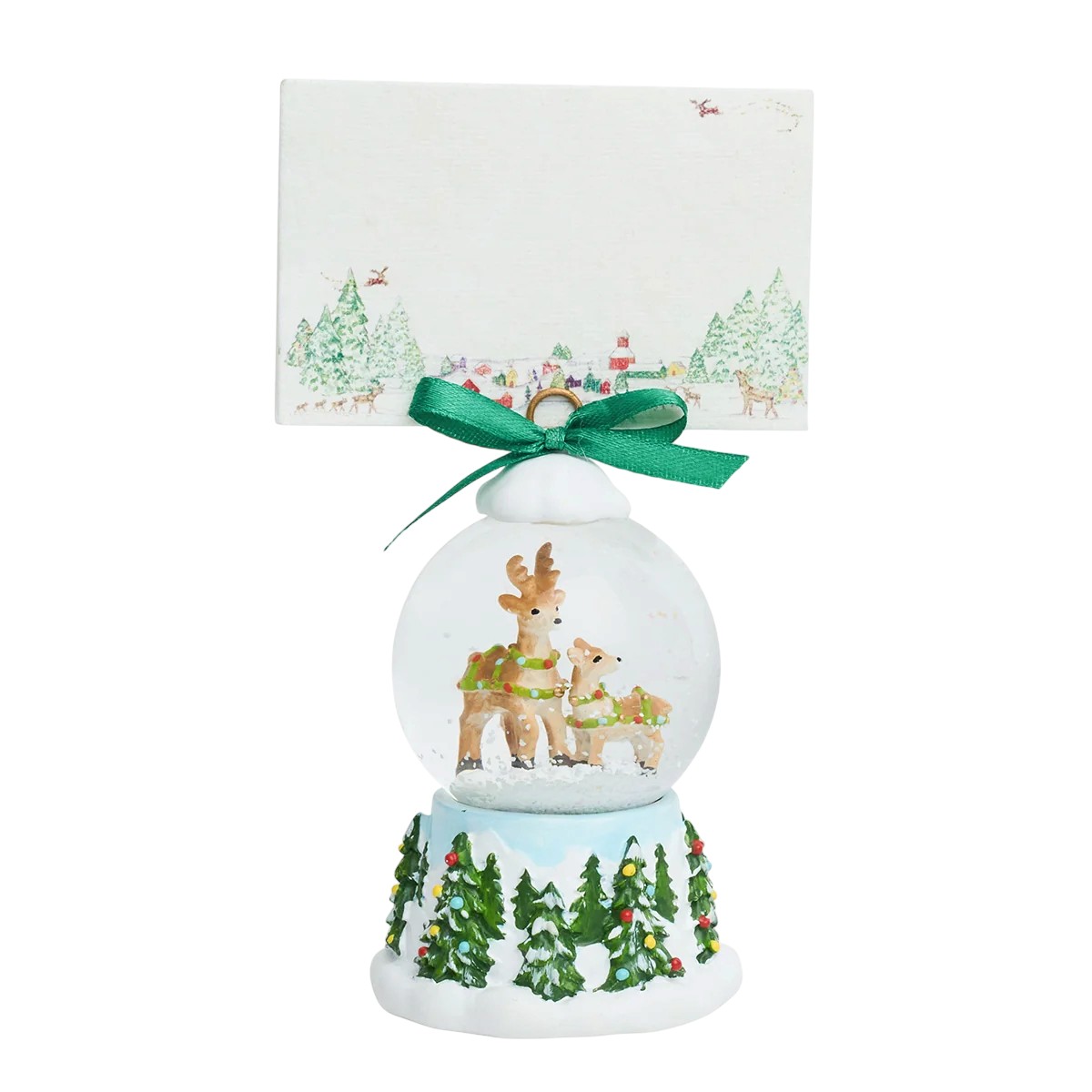 Juliska Berry and Thread North Pole Snow Globe Place Card Holder, Reindeer