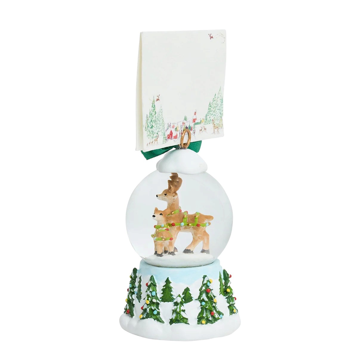 Juliska Berry and Thread North Pole Snow Globe Place Card Holder, Reindeer