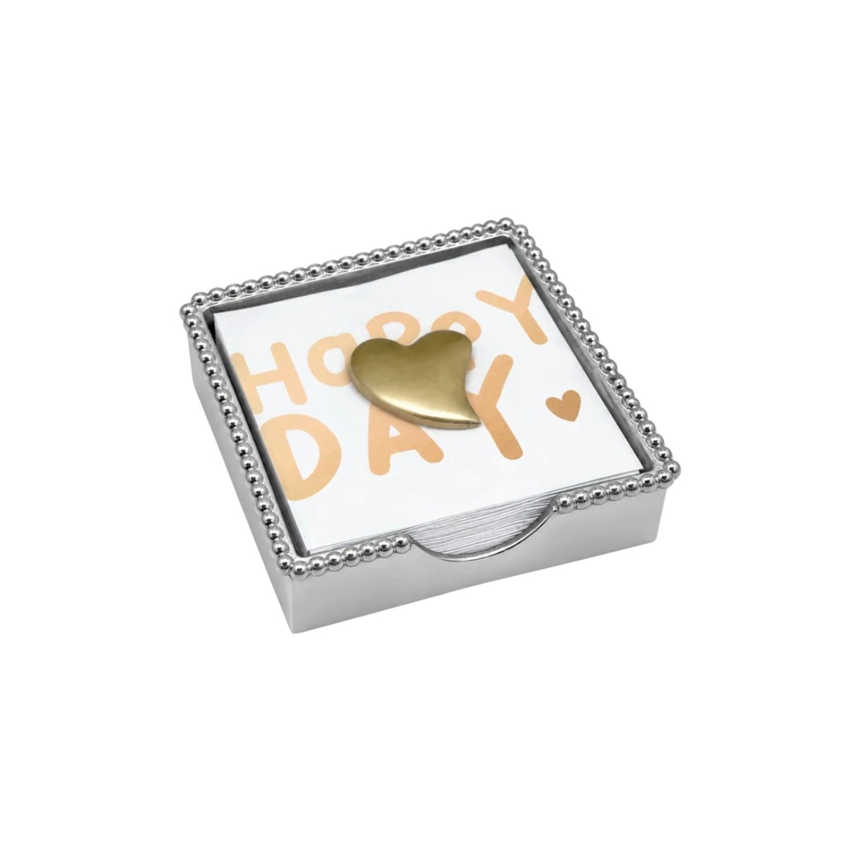 Mariposa Gold Heart Beaded Napkin Box Set