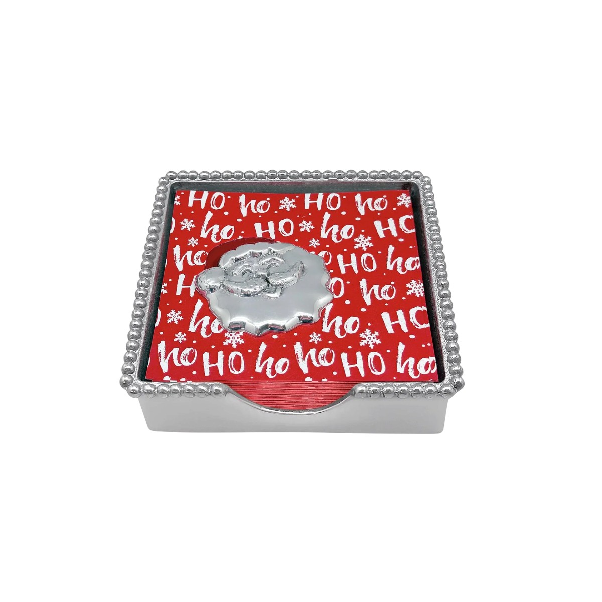 Mariposa Happy Santa Beaded Napkin Box Set