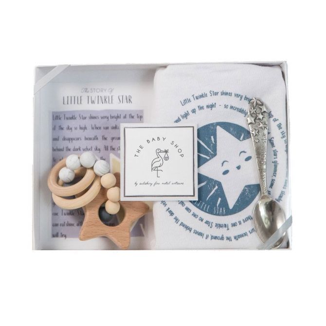 Salisbury Little Twinkle Star Spoon, Teether, & Baby Bib