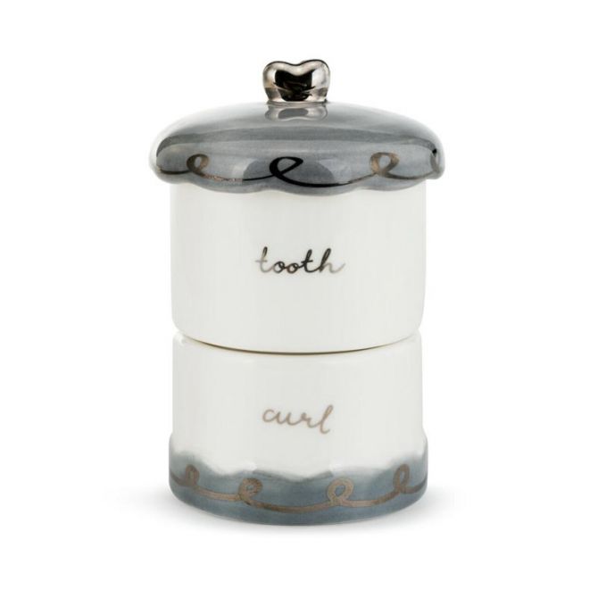 Demdaco Luxurious Baby Tooth & Curl Keepsake Box, Blue
