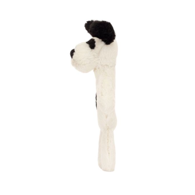 Jellycat Bashful Black and Cream Puppy Ring Rattle | BRR4BCP