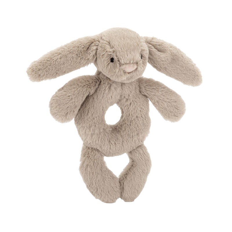 Jellycat Bashful Bunny Ring Rattle, Beige