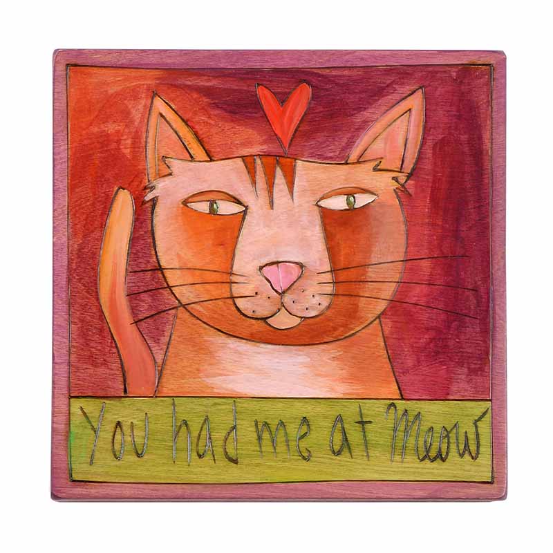 Sticks You Had Me At Meow Brown Cat Plaque, 7" PLQ00178995 Borsheims