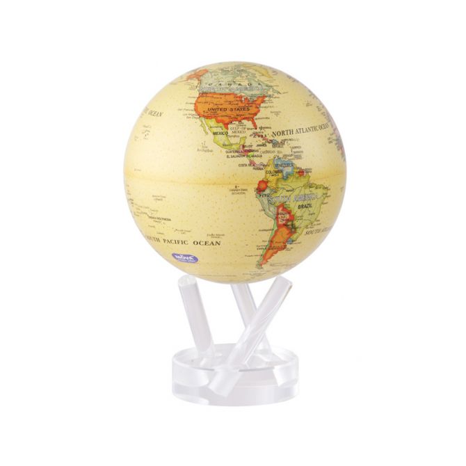 Mova Antique Beige Globe with Acrylic Base, 4.5"