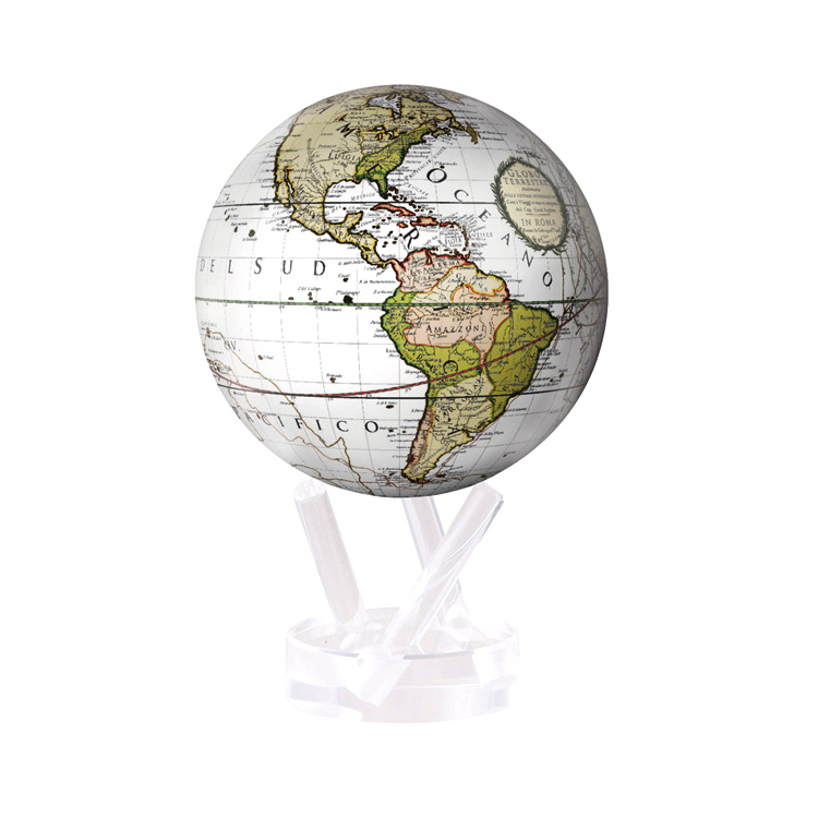 Mova Cassini Terrestrial White Globe with Acrylic Base, 4.5