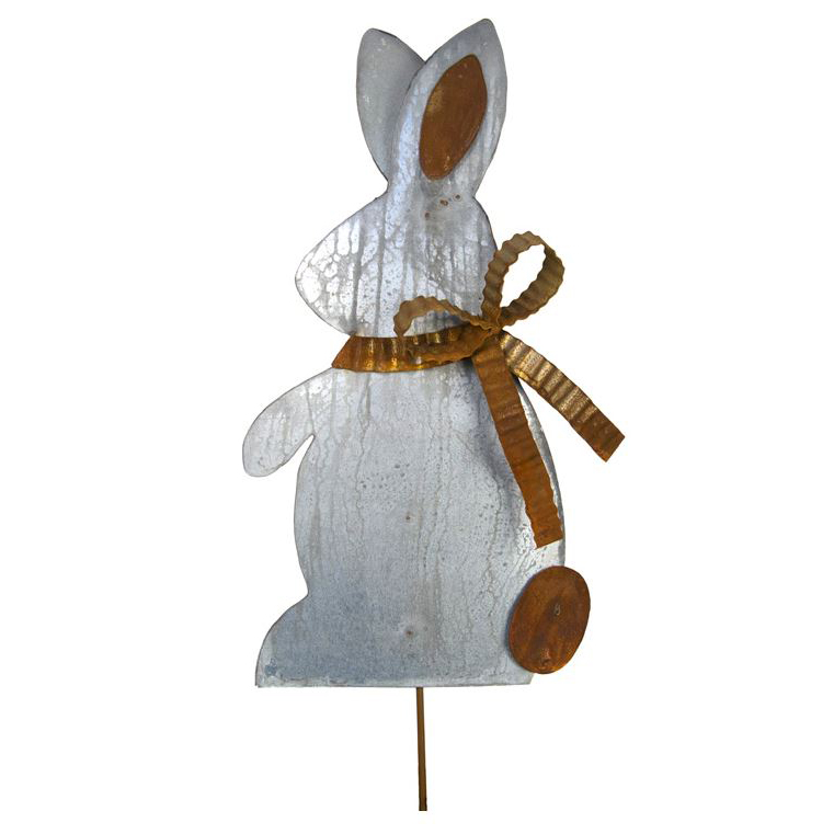 Galvanized & Rusted Metal Rabbit Stake | Borsheims