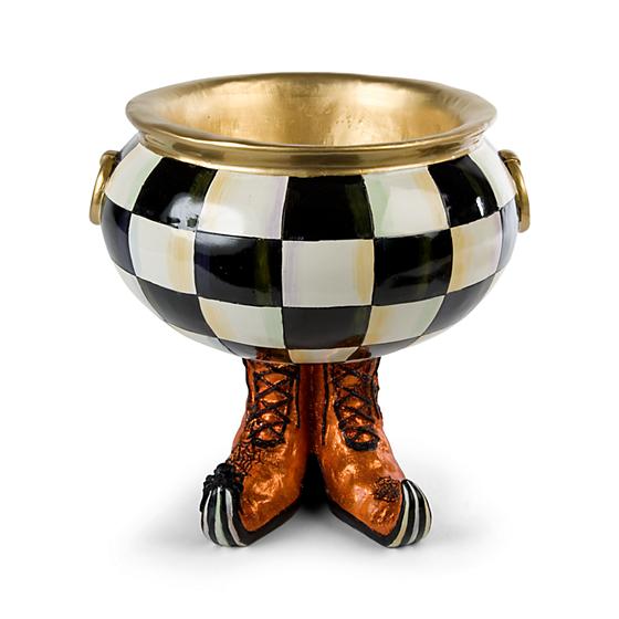 Mackenzie-Childs Courtly Check Cauldron Halloween Candy Bowl
