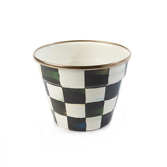 MacKenzie-Childs Courtly Check Enamel Garden Pot- Small