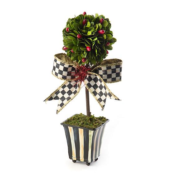 MacKenzie-Childs Deck the Halls Boxwood Topiary, Mini