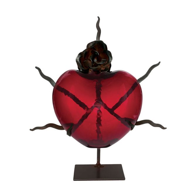 Jan Barboglio Catarina Heart & Rose Sculpture
