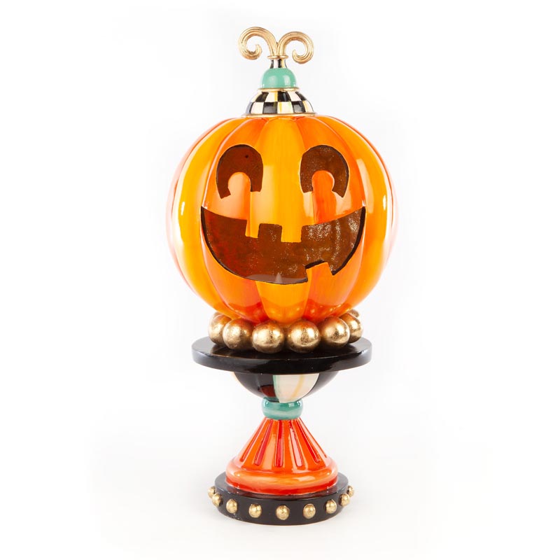 MacKenzie-Childs Illuminated Happy Pumpkin, Small