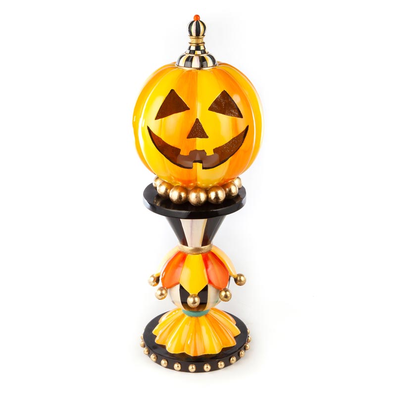MacKenzie-Childs Illuminated Happy Pumpkin, Large