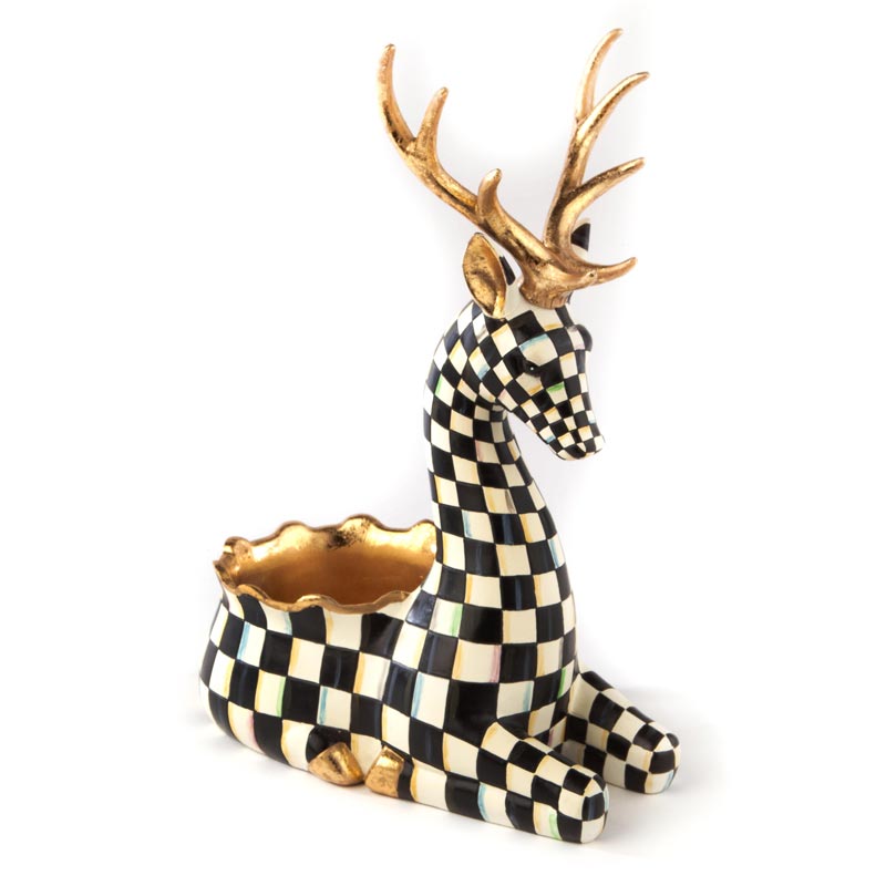 MacKenzie-Childs Courtly Check Deer Cache Pot